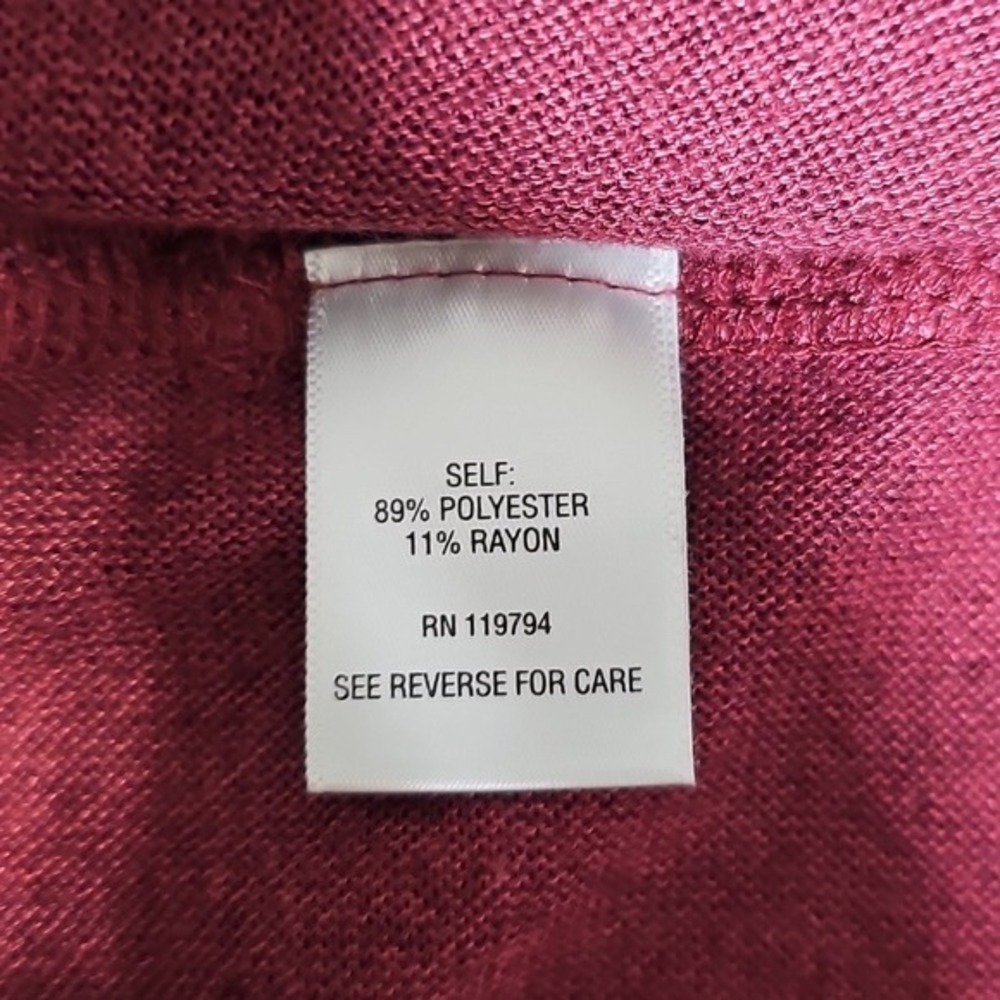 One World Stretchy Asymmetrical Burgundy Women's Tunic Top Wine Color Size 2X - Picture 7 of 10